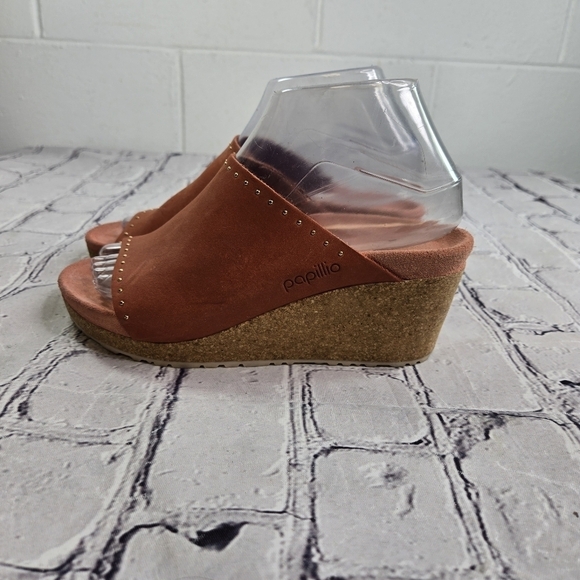 Papillio Birkenstock Namica Rivet nubuck wedge open toe slides sandals - Picture 6 of 10